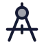 Draftingcompass icon with duotone rounded style