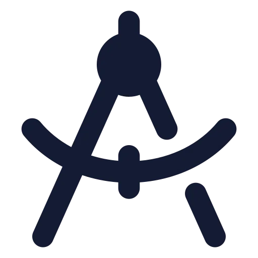 Drafting Compass Icon in Solid Rounded style