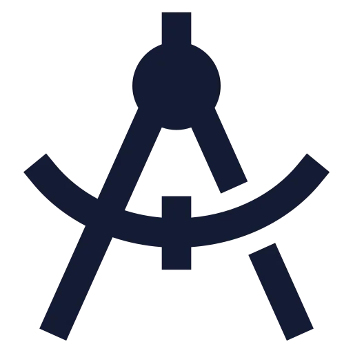 Drafting Compass Icon in Solid Sharp style