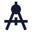 Draftingcompass icon with solid sharp style