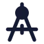 Draftingcompass icon with solid standard style