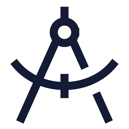 Drafting Compass Icon in Stroke Sharp style