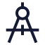 Draftingcompass icon with stroke sharp style