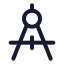 Draftingcompass icon with stroke standard style
