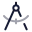 Draftingcompass icon with twotone rounded style