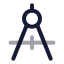 Draftingcompass icon with twotone rounded style