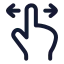 Drag icon with stroke rounded style