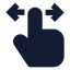 Drag icon with solid sharp style