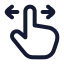 Drag icon with stroke rounded style