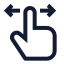 Drag icon with stroke sharp style