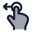 Dragleft icon with duotone rounded style