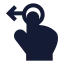 Dragleft icon with solid sharp style