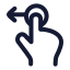 Dragleft icon with stroke rounded style