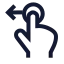 Dragleft icon with stroke sharp style