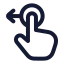Dragleft icon with stroke rounded style