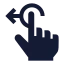 Dragleft icon with solid sharp style