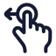 Dragleft icon with stroke rounded style