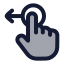 Dragleft icon with duotone rounded style