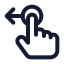 Dragleft icon with stroke standard style