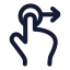 Dragright icon with stroke rounded style