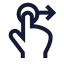 Dragright icon with stroke sharp style