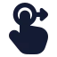 Dragright icon with solid rounded style