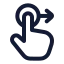 Dragright icon with stroke rounded style