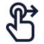 Dragright icon with stroke sharp style