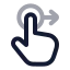 Dragright icon with twotone rounded style