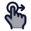 Dragright icon with duotone rounded style