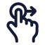 Dragright icon with stroke rounded style