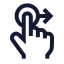 Dragright icon with stroke sharp style