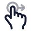 Dragright icon with twotone rounded style