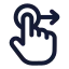 Dragright icon with stroke rounded style