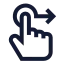 Dragright icon with stroke sharp style