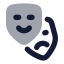 Drama icon with bulk rounded style
