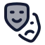 Drama icon with duotone rounded style
