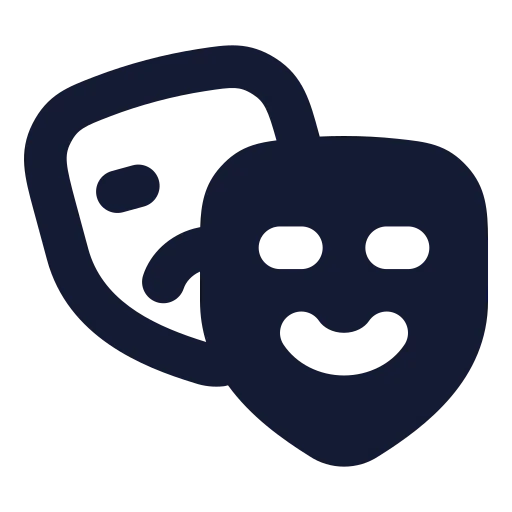 Drama Icon in Solid Rounded style