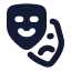 Drama icon with solid rounded style