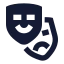 Drama icon with solid sharp style