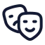 Drama icon with stroke rounded style