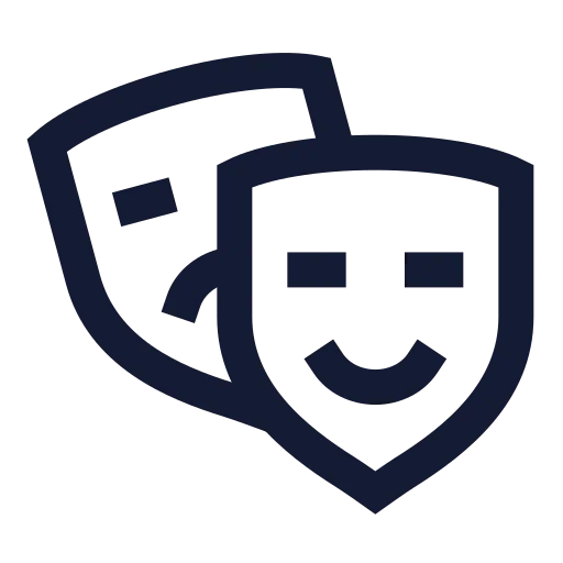 Drama Icon in Stroke Sharp style