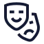 Drama icon with stroke sharp style