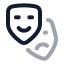 Drama icon with twotone rounded style