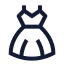Dress icon with stroke sharp style