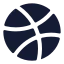 Dribbble icon with solid rounded style