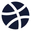 Dribbble icon with solid sharp style