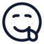 Drooling icon with stroke rounded style