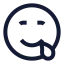 Drooling icon with stroke sharp style