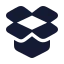 Dropbox icon with solid rounded style